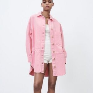 Zara Overshirt Shaket in Bubble gum